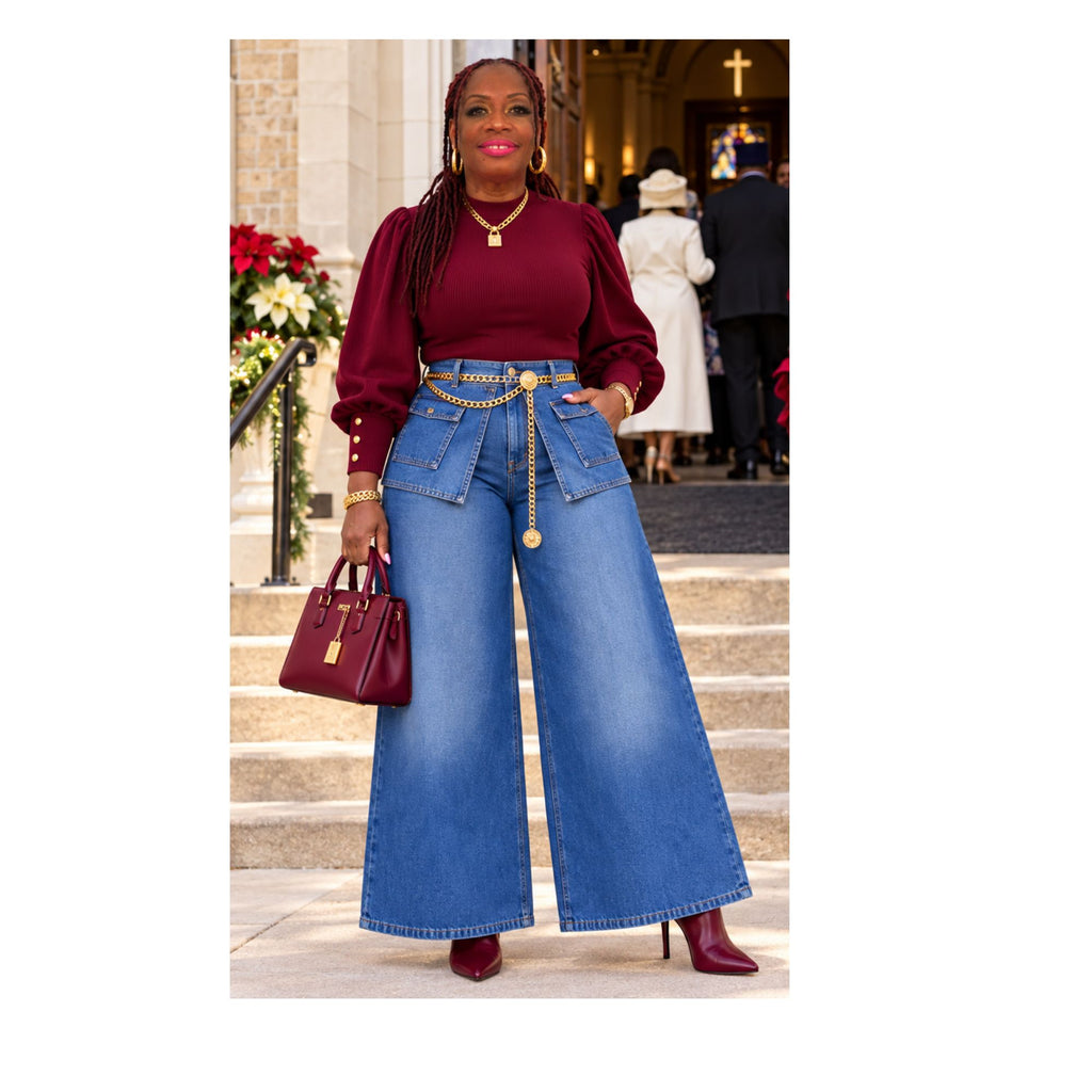 The Majestic Wide-Leg Denim Pants